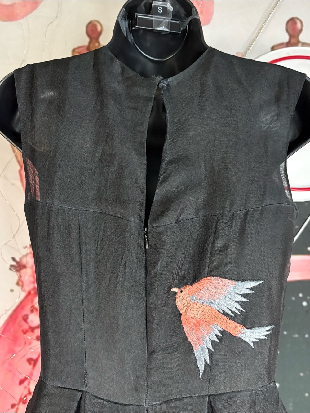 AGAATI Whispering Wings Silk Organza Embroidered Gown dress Sz SX price $625 - Picture 9 of 15